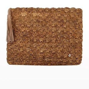 Flora Bella Compostela Raffia Crochet Clutch